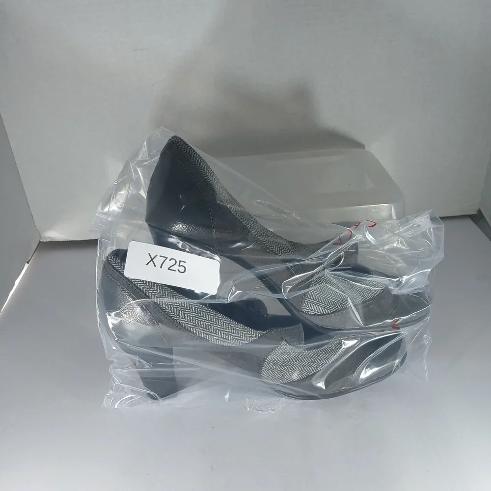 Aerosoles Roller‎ Rink Mary Jane Heels 8.5 Grey Herringbone Dark Academia Pump